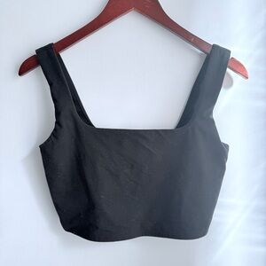 Reformation Black Ivy EcoStretch Square Neck Cropped Tank Top - Size Small